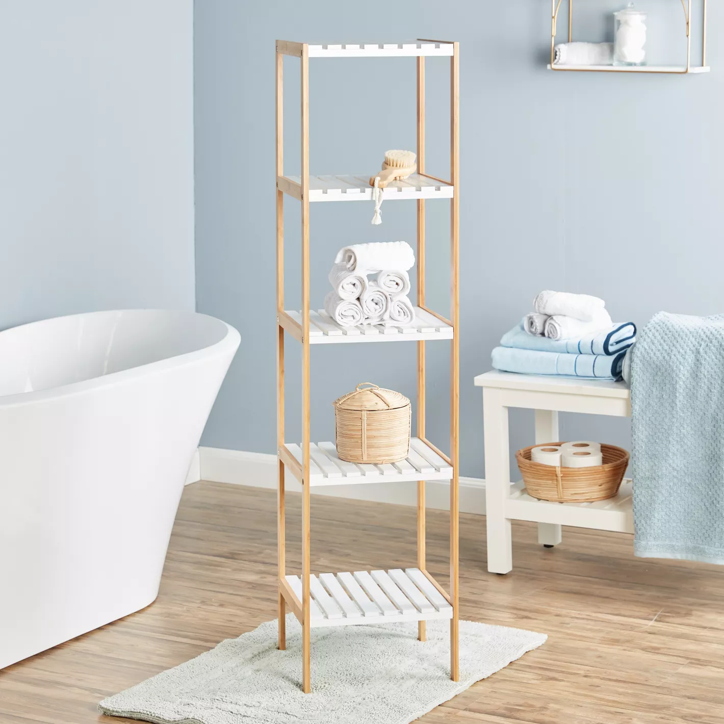 5-Tier Bathroom Storage Shelf 5-Tier Bathroom Storage Shelf